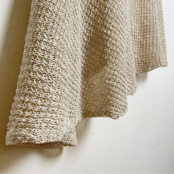 EILEEN FISHER Linen Asymmetrical Sleeveless V-Neck Loose Knit Tunic Tank Top XS - Picture 5 of 9